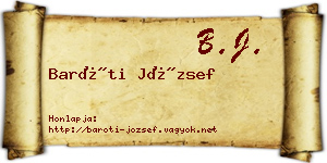 Baróti József névjegykártya