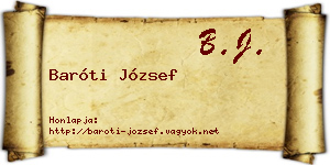 Baróti József névjegykártya
